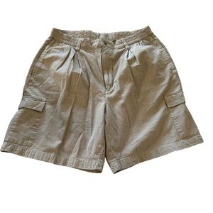 Pacific Beach brown and beige cargo shorts men's size 36, vintage